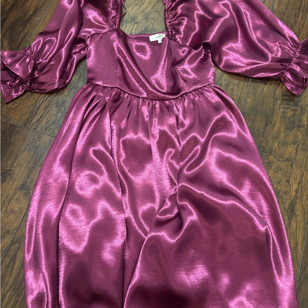 Entro Fuchsia Satin Dress
